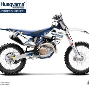 Kit Deco Moto Split Husqvarna 250 TE Blanc Bleu 2014