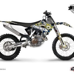Kit Deco Moto Cross Freegun Eyed Husqvarna TC 250 Bleu Jaune 2015