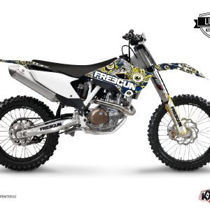 Kit Deco Moto Cross Freegun Eyed Husqvarna TC 250 Bleu Jaune 2016