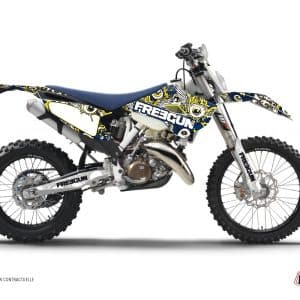 Kit Deco Moto Cross Freegun Eyed Husqvarna 300 TE Bleu Jaune 2016
