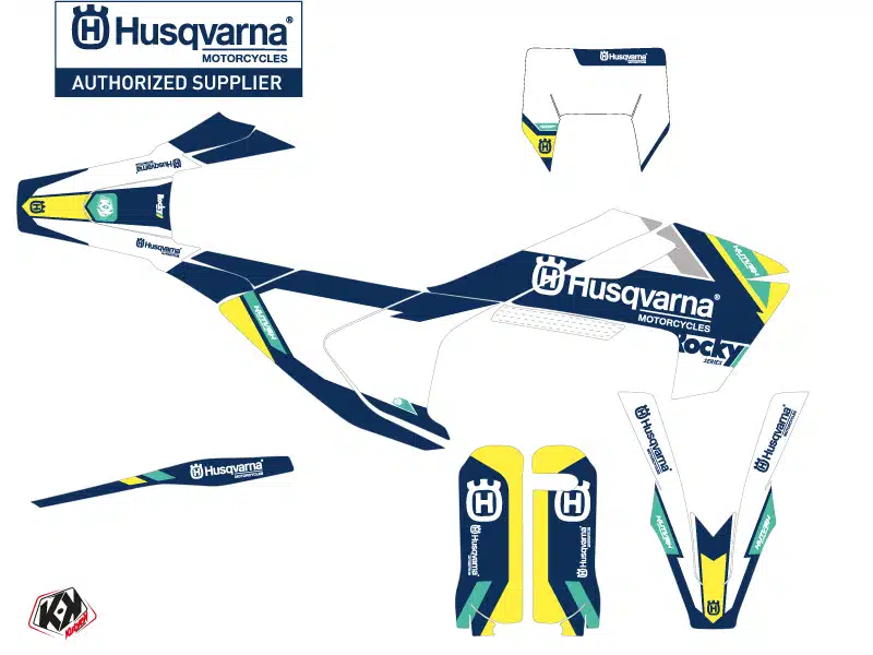 Kit Deco Moto Cross Rocky Husqvarna 300 TE Bleu 2017-2019 – Image 2