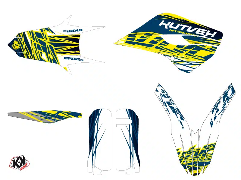Kit Deco Moto Cross Eraser Husqvarna 250 FE Jaune Bleu 2015 – Image 2