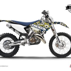 Kit Deco Moto Cross Freegun Eyed Husqvarna 250 FE Bleu Jaune 2020-2023