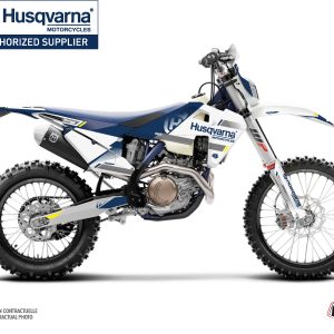 Kit Deco Moto Cross Split Husqvarna 501 FE Blanc Bleu 2014