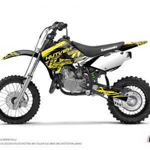 Kit Deco Moto Cross Eraser Fluo Kawasaki 65 KX Jaune 2000-2023