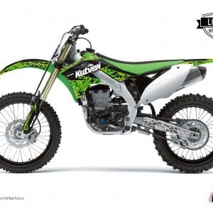 Kit Deco Moto Cross Predator Kawasaki 250 KXF Noir Vert 2009-2012