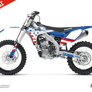 Kit Deco Moto Cross Patriot Kawasaki 250 KXF Bleu 2017-2020