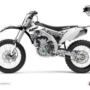 Kit Deco Moto Cross Predator Kawasaki 450 KXF Blanc 2006-2008