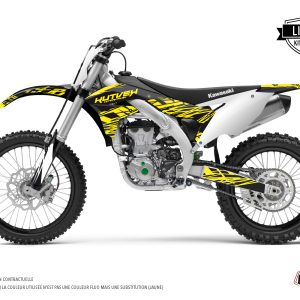 Kit Deco Moto Cross Eraser Fluo Kawasaki 450 KXF Jaune 2009-2011