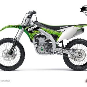 Kit Deco Moto Cross Predator Kawasaki 450 KXF Noir Vert 2009-2011