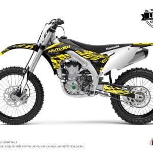 Kit Deco Moto Cross Eraser Fluo Kawasaki 450 KXF Jaune 2012