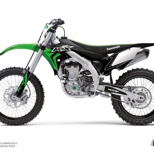 Kit Deco Moto Cross Halftone Kawasaki 450 KXF Noir Vert 2016-2018