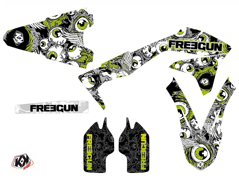 Kit Deco Moto Cross Freegun Eyed Kawasaki 450 KXF Vert 2016-2018 – Image 2