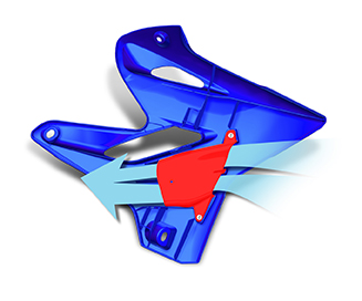 Ecope de radiateur Cycra Powerflow YAM YZ2 2004-2021 – Image 2