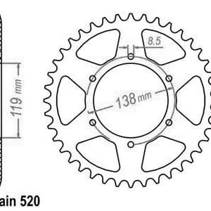 Couronne Acier 48 Dents - Pas 520 - Similaire JTR213 1989-2002