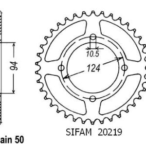 Couronne Acier 34 Dents - Pas 530 - Similaire JTR282 1972-1977