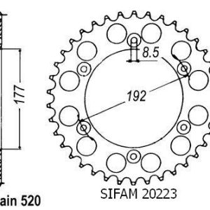 Couronne Acier 50 Dents - Pas 520 - Similaire JTR223
