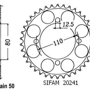Couronne Acier 40 Dents - Pas 530 - Similaire JTR284 1979-1983