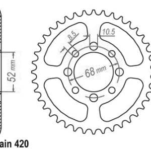 Couronne Acier 35 Dents - Pas 420 - Similaire JTR801