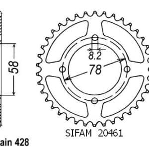 Couronne Acier 50 Dents - Pas 428 - Similaire JTR810 1974-1977