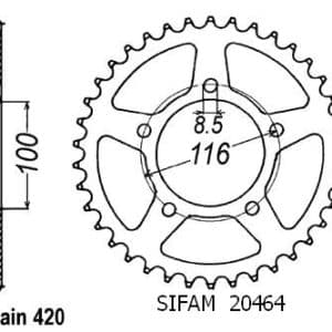 Couronne Acier 49 Dents - Pas 420 - Similaire JTR464