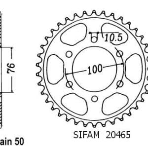 Couronne Acier 42 Dents - Pas 530 - Similaire JTR816 1981-1986