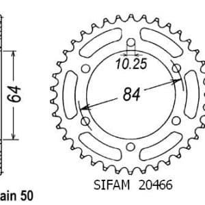 Couronne Acier 42 Dents - Pas 530 - Similaire JTR814 1972-1977