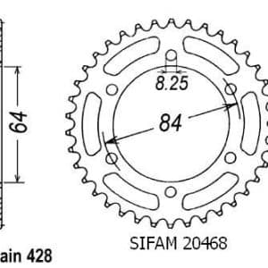 Couronne Acier 51 Dents - Pas 428 - Similaire JTR809 2003-2006