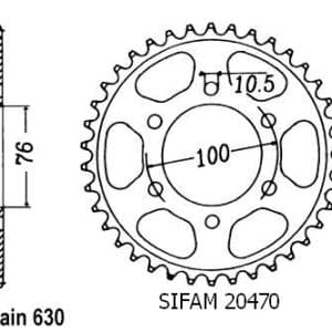 Couronne Acier 41 Dents - Pas 630 - Similaire JTR818 1980-1986