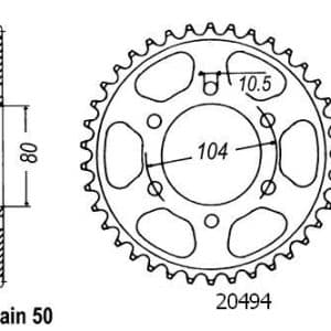 Couronne Acier 41 Dents - Pas 530 - Similaire JTR488 1993-2001