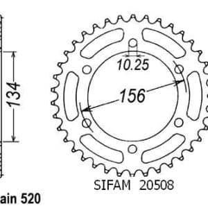 Couronne Acier 40 Dents - Pas 520 - Similaire JTR472 1989