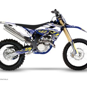 Kit Deco Moto Cross Eraser Sherco 450 SEF R Blanc Jaune 2009-2011