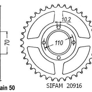 Couronne Acier 41 Dents - Pas 530 - Similaire JTR246 1978-1982