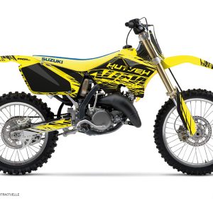 Kit Deco Moto Cross Eraser Suzuki 125 RM Jaune Noir 1989-1992