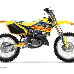 Kit Deco Moto Cross Eraser Suzuki 125 RM Bleu Jaune 1989-1992