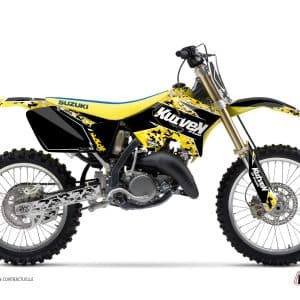 Kit Deco Moto Cross Predator Suzuki 125 RM Noir Jaune 1996-1998