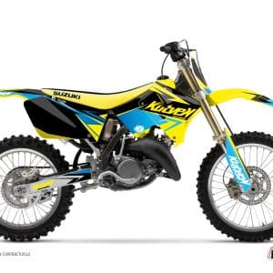 Kit Deco Moto Cross Stage Suzuki 125 RM Jaune Bleu 2001-2002