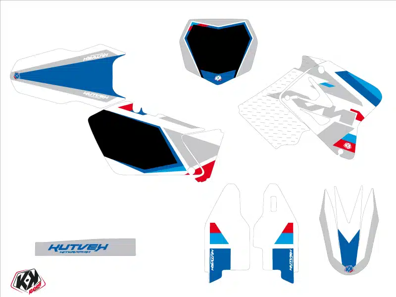 Kit Deco Moto Cross Label Suzuki 125 RM Blanc 2001-2002 – Image 2