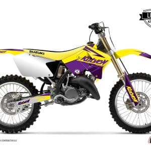 Kit Deco Moto Cross Stage Suzuki 250 RM Jaune Violet LIGHT 2001-2002