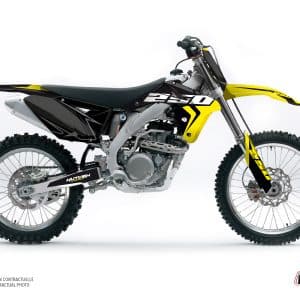 Kit Deco Moto Cross Halftone Suzuki 250 RMZ Noir Jaune 2004-2006