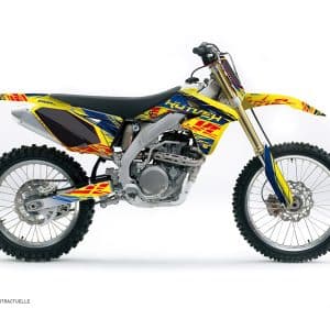 Kit Deco Moto Cross Eraser Suzuki 250 RMZ Bleu Jaune 2007-2009