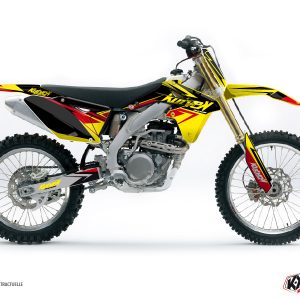 Kit Deco Moto Cross Stage Suzuki 250 RMZ Jaune Rouge 2007-2009