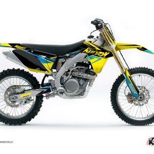 Kit Deco Moto Cross Stage Suzuki 250 RMZ Jaune Bleu 2007-2009