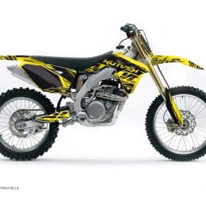 Kit Deco Moto Cross Eraser Suzuki 250 RMZ Jaune Noir 2019-2023