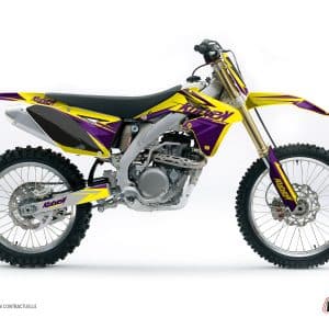 Kit Deco Moto Cross Stage Suzuki 250 RMZ Jaune Violet 2019-2023