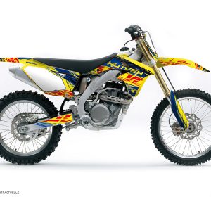 Kit Deco Moto Cross Eraser Suzuki 450 RMZ Bleu Jaune 2005-2006
