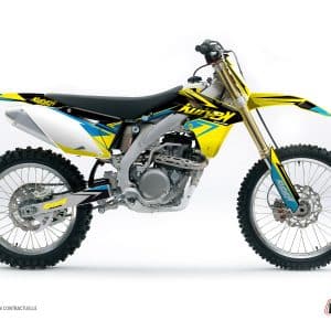Kit Deco Moto Cross Stage Suzuki 450 RMZ Jaune Bleu 2005-2006