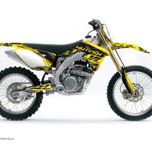 Kit Deco Moto Cross Eraser Suzuki 450 RMZ Jaune Noir 2008-2017