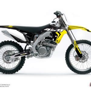 Kit Deco Moto Cross Halftone Suzuki 450 RMZ Noir Jaune 2018-2023