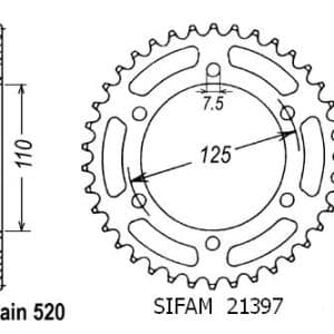 Couronne Acier 40 Dents - Pas 520 - Similaire JTR1397 1987-1995